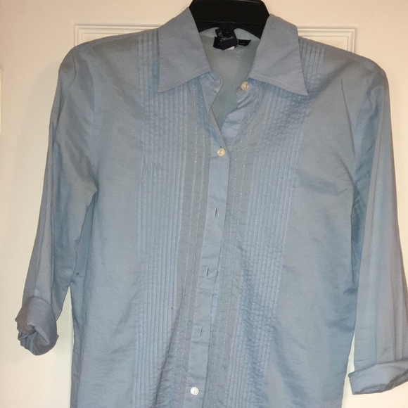Anne Taylor Tops - Anne Taylor Baby Blue Dress Shirt Size 4